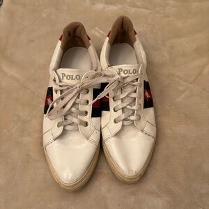Polo by Ralph Lauren White Sneakers with Black and Red Details